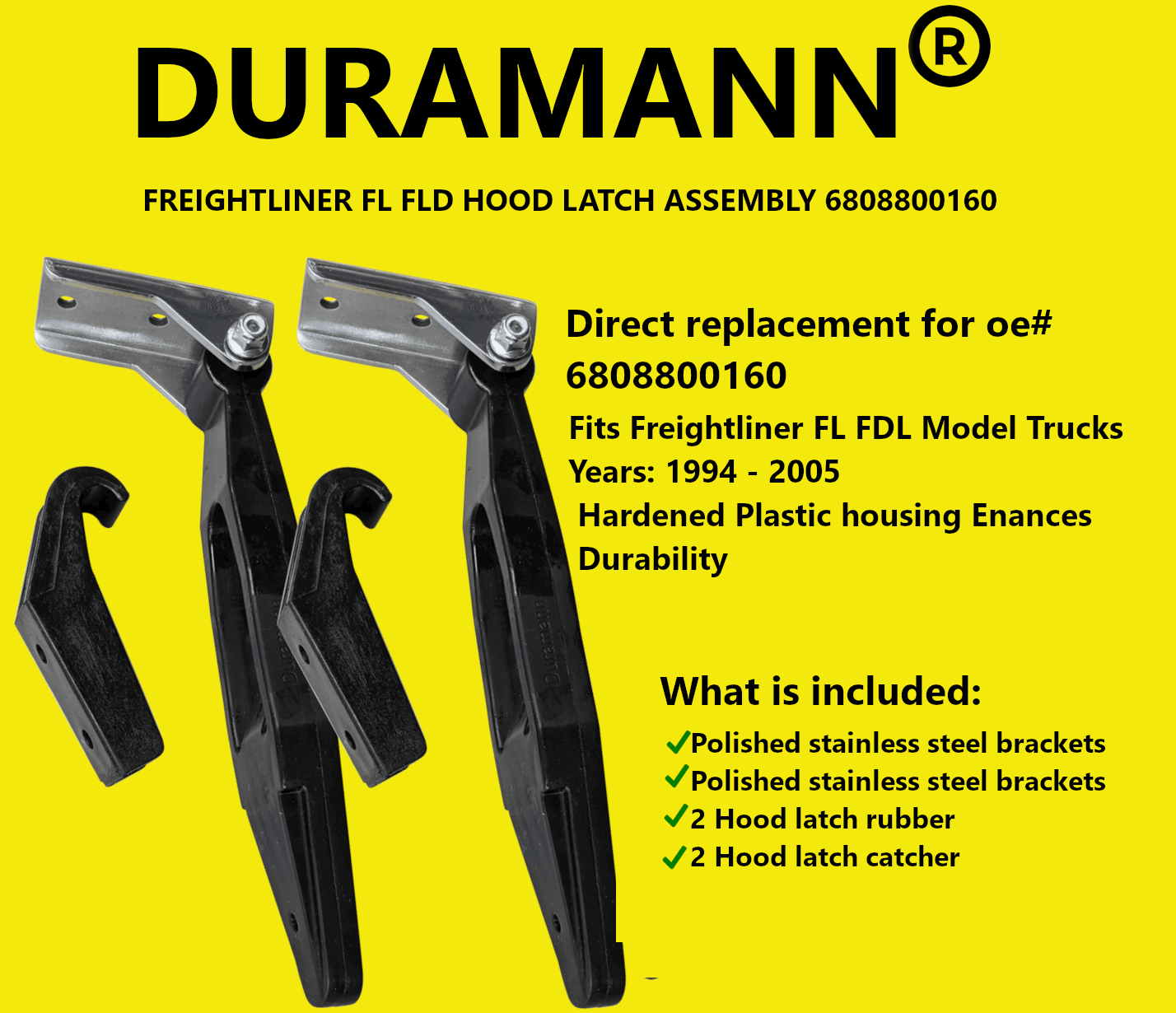 Freightliner FL FDL Hood Latch assembly 6808800160 -PAIR