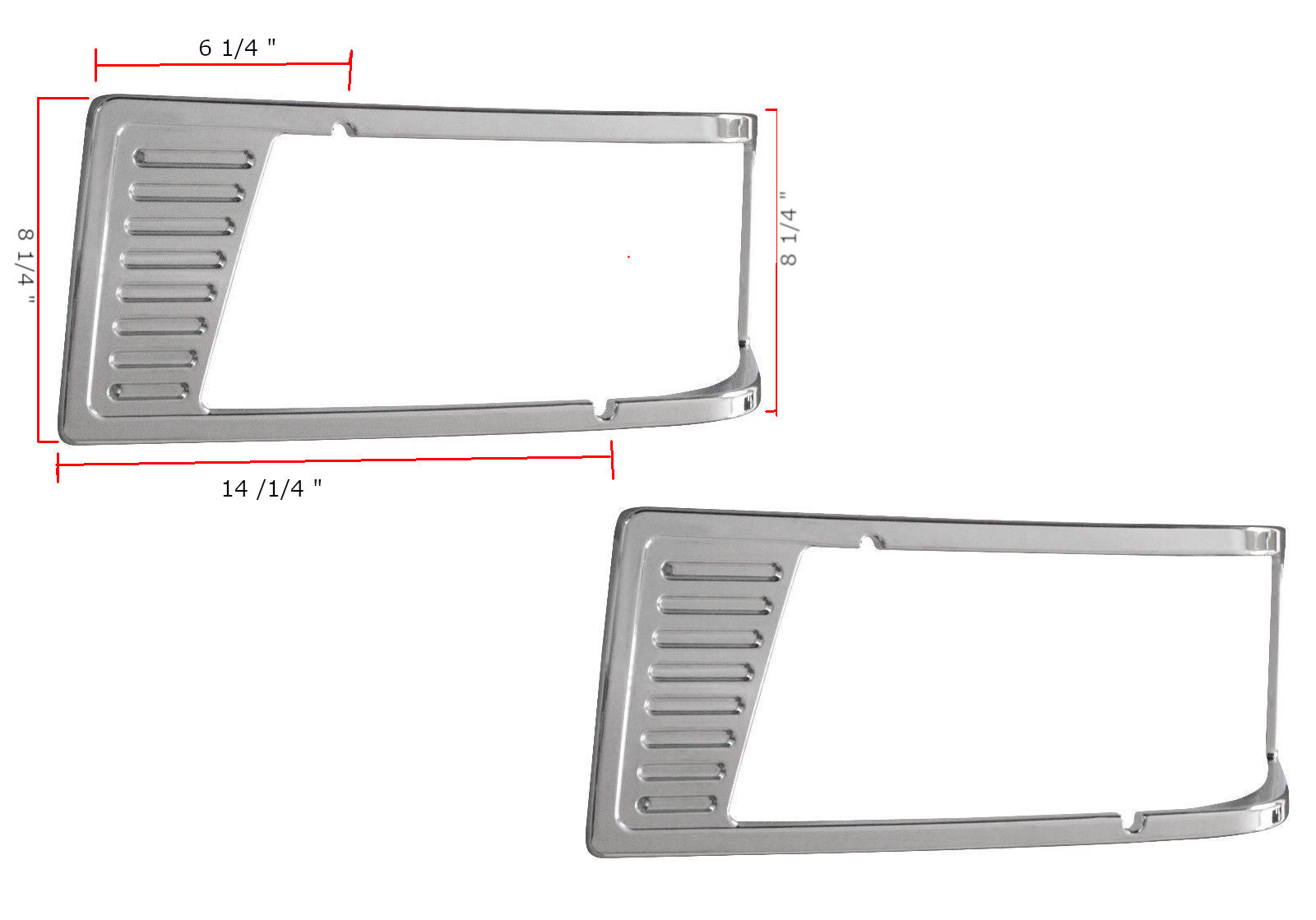 Peterbilt 377 Headlight Bezel Chrome LH & RH